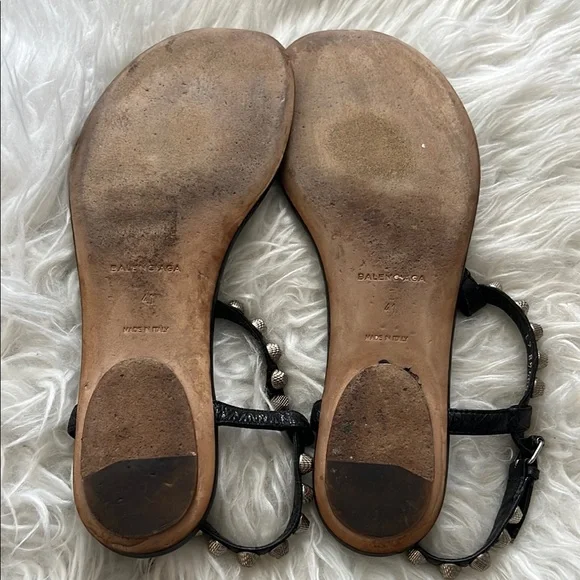 Balenciaga Black Sandals with Silver Studs - Picture 5 of 9